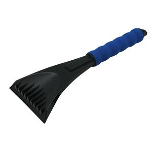 Kunststof ijskrabber zwart/blauw met softgrip handvat 28 cm -