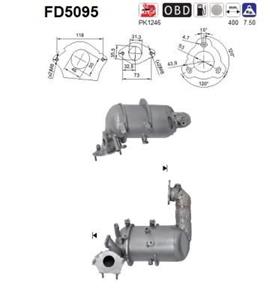 AS Rußpartikelfilter MERCEDES-BENZ,OPEL,RENAULT FD5095 4474901114,4474908400,2090000Q0L DPF,Partikelfilter,Rußfilter,Ruß-/Partikelfilter, Abgasanlage