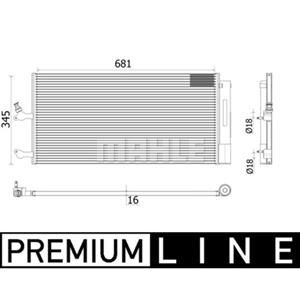 Mahle Condensor, airconditioning  AC 942 000P