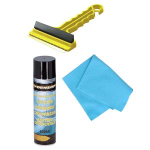 Prosperplast Autoramen IJskrabber/trekker geel 16 cm met anti-condens doek en ruitenontdooier spray -