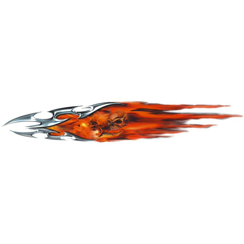 Mijnautoonderdelen AutoDesign Flaming Tribals + Skull AV 110058