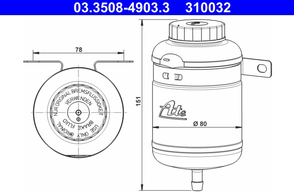 Remvloeistofreservoir 03.3508-4903.3