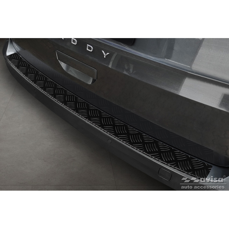 Volkswagen Matzwart Aluminium Bumper beschermer passend voor  Caddy V 2020- 'Riffled Plate'