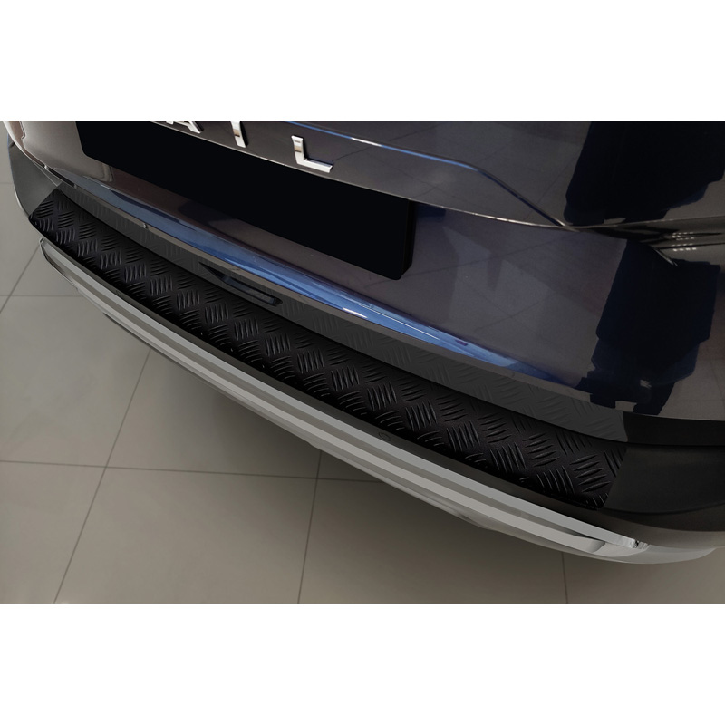 Nissan Matzwart Aluminium Bumper beschermer passend voor  X-Trail IV (T33) 2021- 'Riffled Plate'