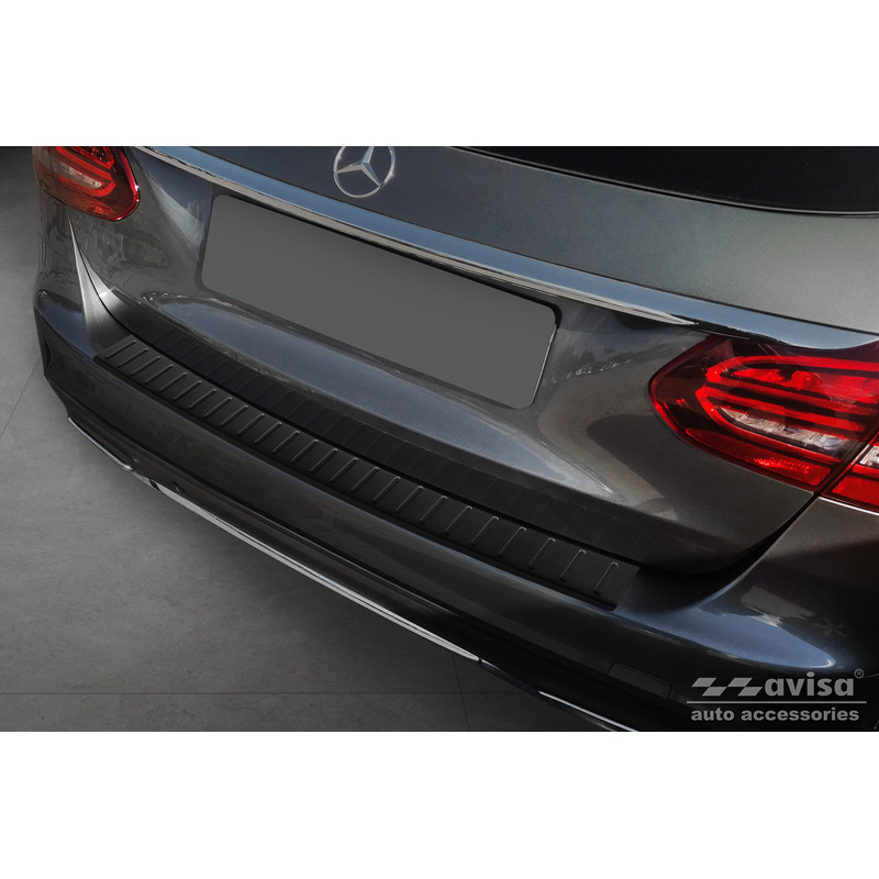 Mercedes-Benz Matzwart RVS Bumper beschermer passend voor Mercedes C-Klasse W205 Kombi 2014-2021 'Ribs'