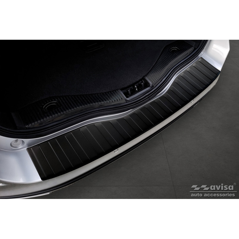 Ford Matzwart RVS Bumper beschermer passend voor  Mondeo V Wagon 2014- 'Ribs'
