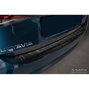 Skoda Zwart RVS Bumper beschermer passend voor  Octavia IV Liftback 2020- 'Ribs'