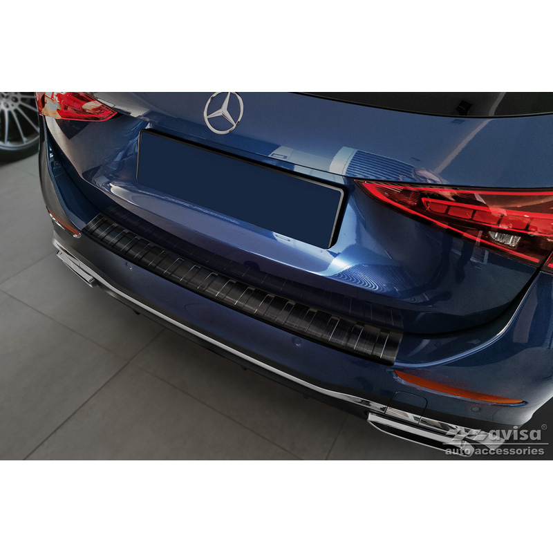 Mercedes-Benz Zwart RVS Bumper beschermer passend voor Mercedes C-Klasse AMG Estate S206 2021- 'Ribs'