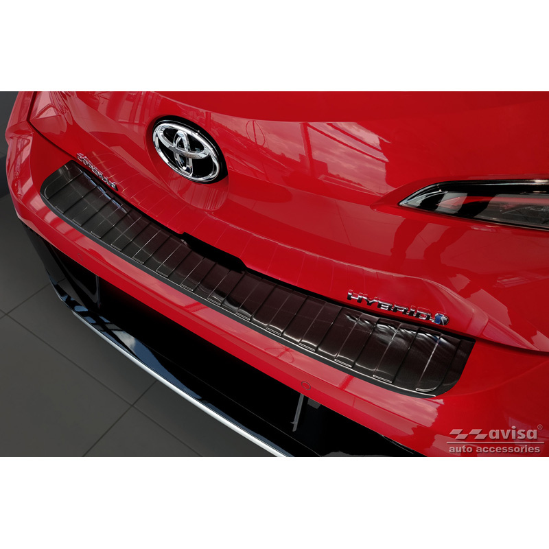 Toyota Zwart RVS Bumper beschermer passend voor  Corolla XII HB 2019- (incl. GR-Sport) 'Ribs'