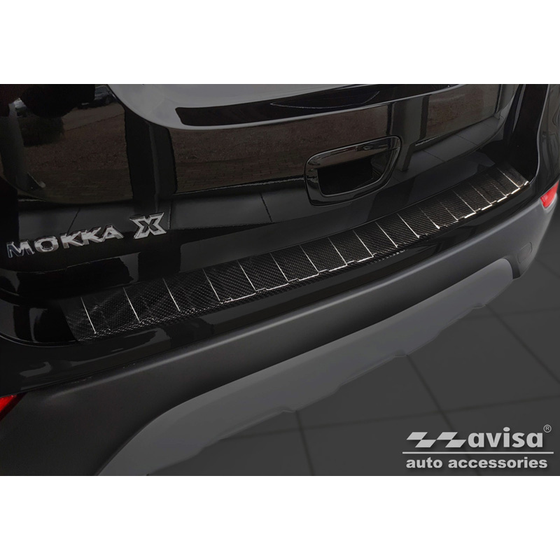 Opel Echt 3D Carbon Bumper beschermer passend voor  Mokka X Facelift 2016-2020 'Ribs'