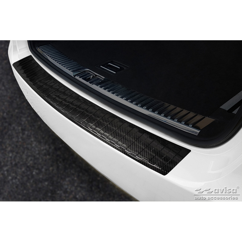 Porsche Echt 3D Carbon Bumper beschermer passend voor  Cayenne II 2010-2014 'Ribs'