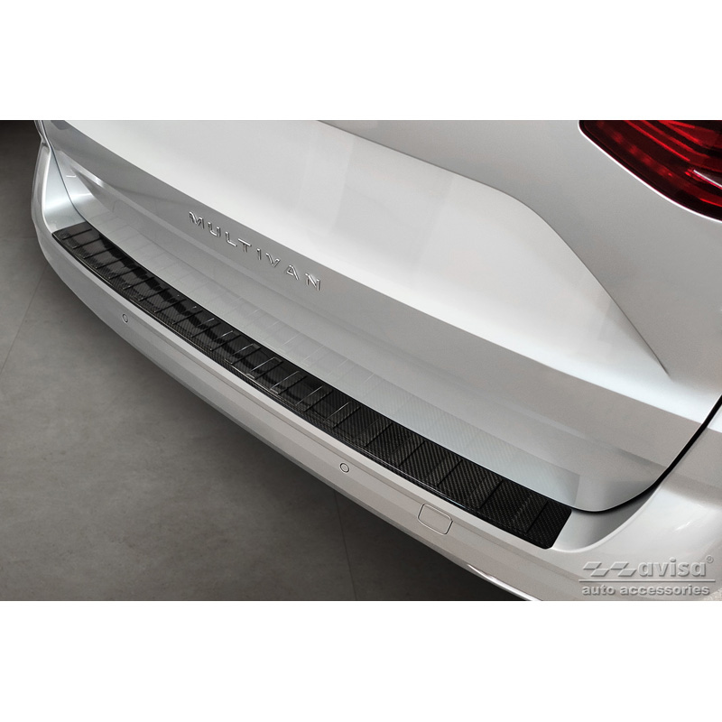 Volkswagen Echt 3D Carbon Bumper beschermer passend voor  Multivan T7 2021- 'Ribs'