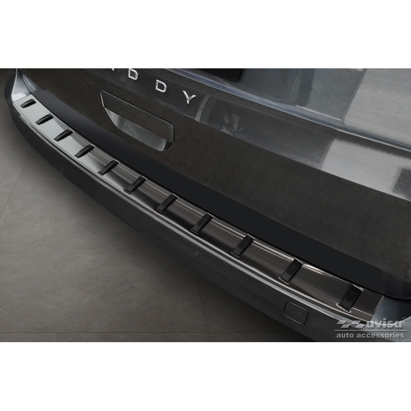 Volkswagen Zwart RVS Bumper beschermer passend voor  Caddy V Cargo & Combi 2020- 'STRONG EDITION'