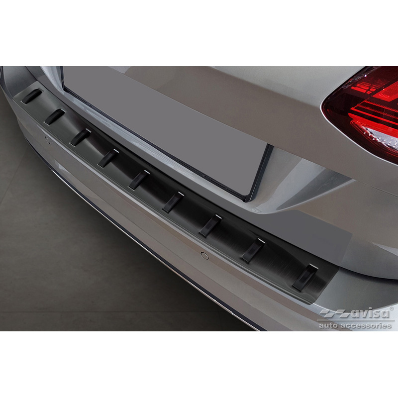 Volkswagen Zwart RVS Bumper beschermer passend voor  Golf VII Variant Facelift 2017-2019 (incl. R