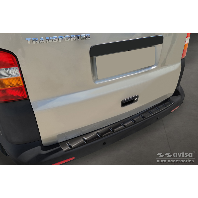Volkswagen Zwart RVS Bumper beschermer passend voor  Transporter T5 2003-2015 incl. Multivan/Cara
