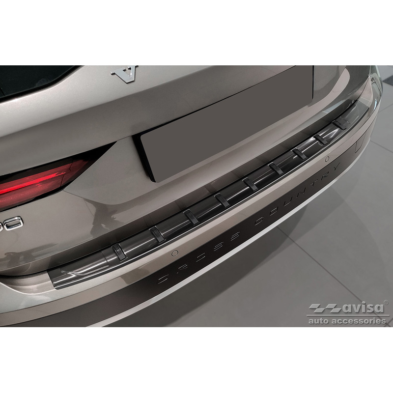Volvo Zwart RVS Bumper beschermer passend voor  V90 II 2016- (incl. Cross Country) 'STRONG EDITIO