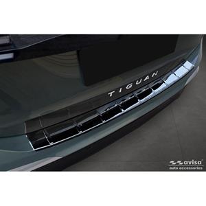 Volkswagen Zwart-Chroom RVS Achterbumperprotector passend voor  Tiguan (CT1) 2024- 'Ribs'