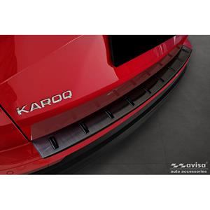 Skoda Zwart RVS Achterbumperprotector passend voor  Karoq (NU7) Facelift incl. Sportline 2022-