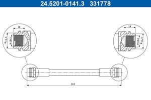 ATE Bremsschläuche VW,AUDI,SKODA 24.5201-0141.3 1J0611775,6Q0611775A,6Q0611775B Bremsschlauch 6X0611775