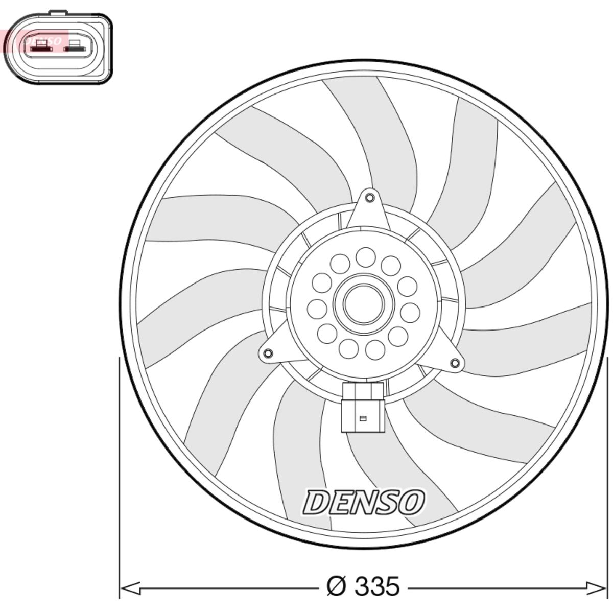 Denso Koelventilatorwiel, motorkoeling  DER02008