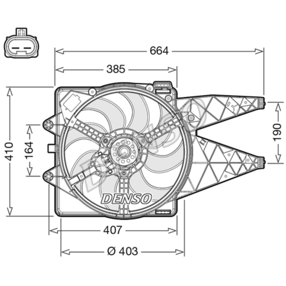 Denso Koelventilatorwiel, motorkoeling  DER09309