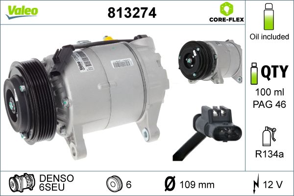 VALEO Compressor, airconditioning  813274