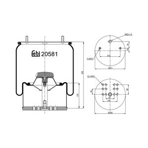 Febi Veerbalg, luchtvering  BILSTEIN 20581