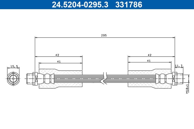 ATE Bremsschläuche VW,AUDI,SKODA 24.5204-0295.3 8D0611707,3U0611707,8D0611707B Bremsschlauch 8D0611707D