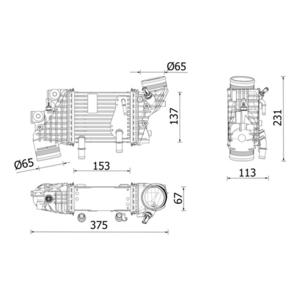 Mahle Intercooler, inlaatluchtkoeler  CI 663 000P