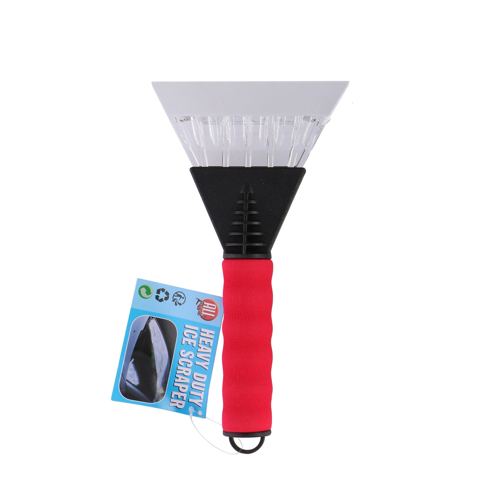 Benson Care Autoraam ijskrabber met breed vlak van 13 cm rood -