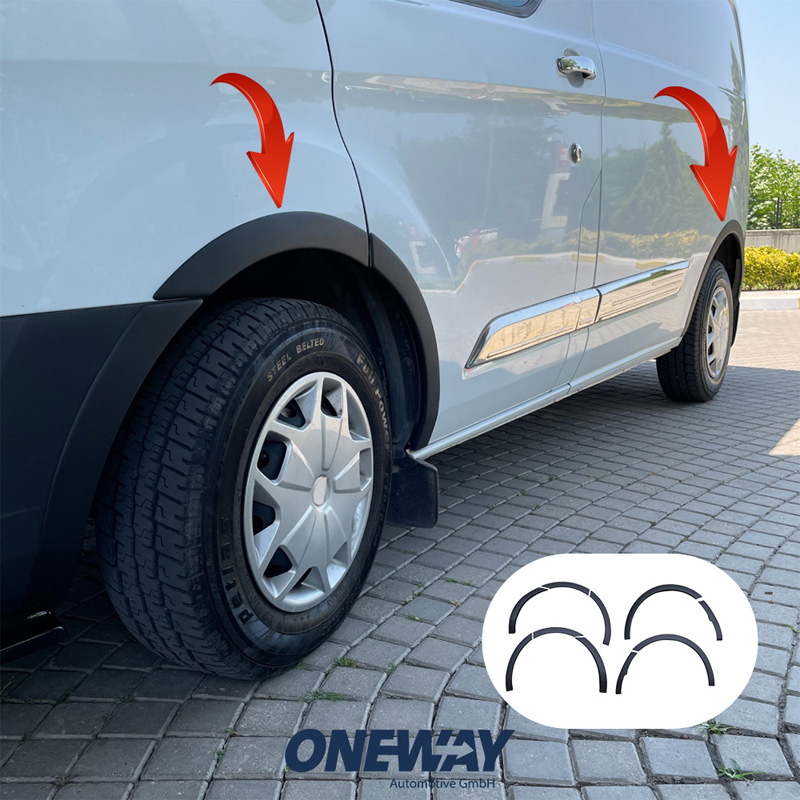 Ford Oneway Set spatbordverbreders (Trims) passend voor  Transit Custom MK1 2012-2018 - Matzwart