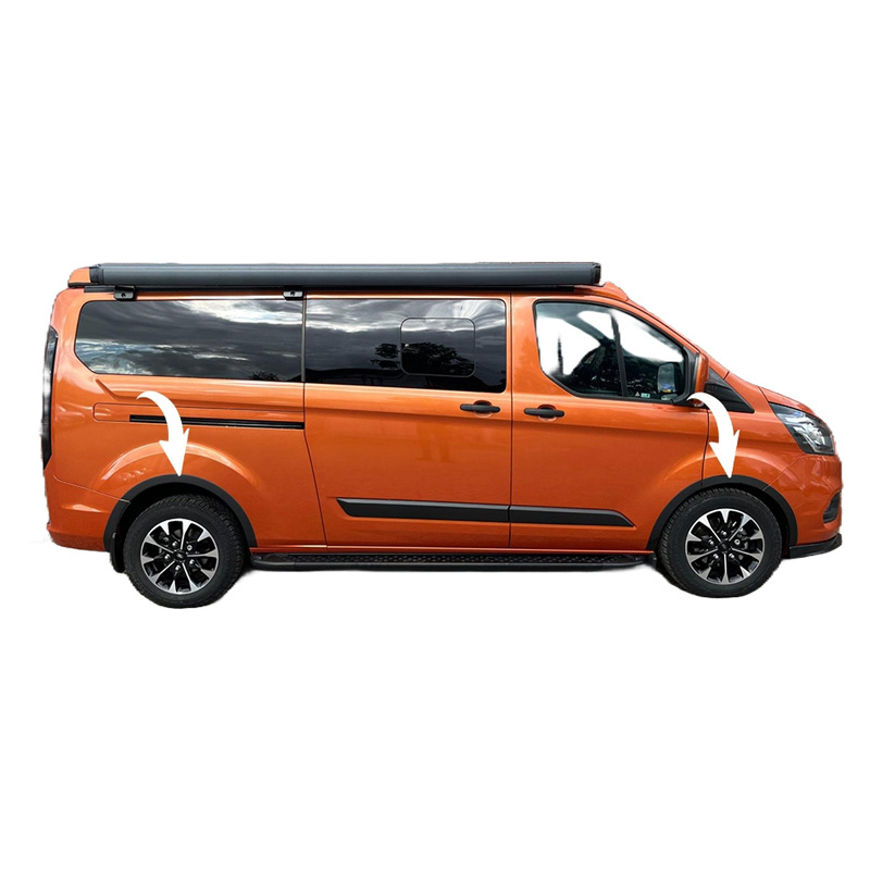Ford Oneway Set spatbordverbreders (Trims) passend voor  Transit Custom MK1 Facelift 2018-2023