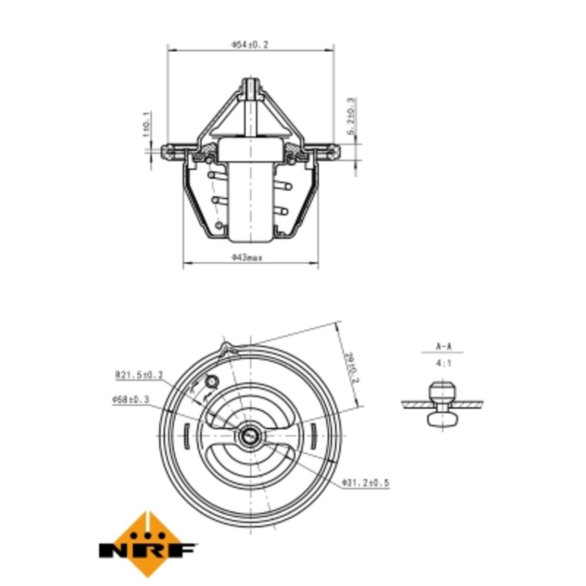 Nrf Thermostaat, koelvloeistof EASY FIT  725196