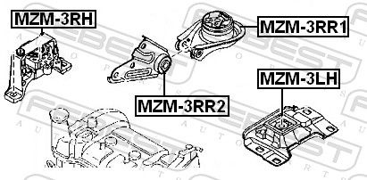 Mazda Aslichaam-/motorsteunlager