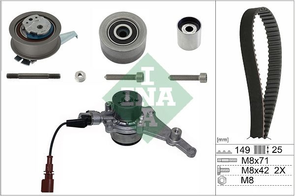 Audi Waterpomp + distributieriem set