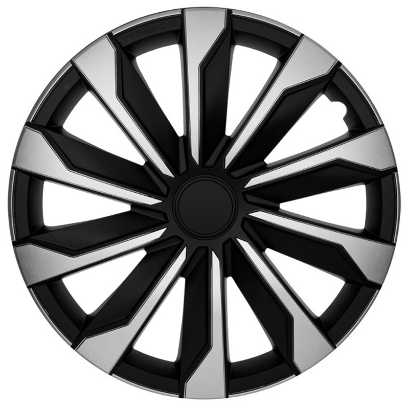 AutoStyle 4-Delige Wieldoppenset Typhoon 17-inch zilver/zwart