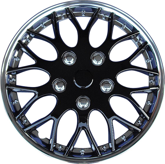 AutoStyle Wieldoppenset Missouri 13-inch chroom/zwart