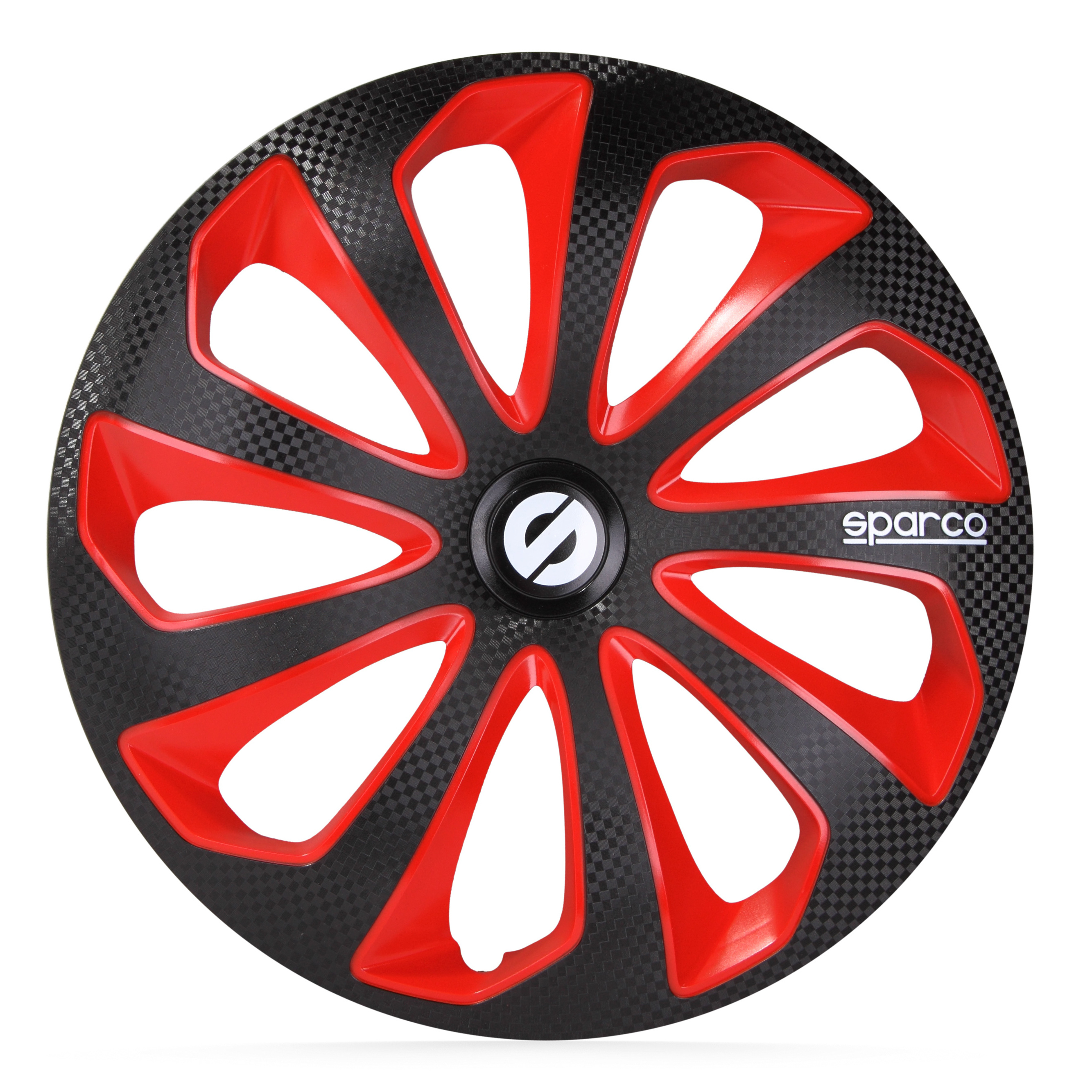Sparco 4-Delige  Wieldoppenset Sicilia 13-inch zwart/rood/carbon