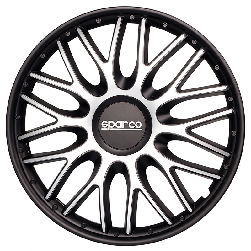 Sparco 4-Delige  Wieldoppenset Roma 13-inch zilver/zwart