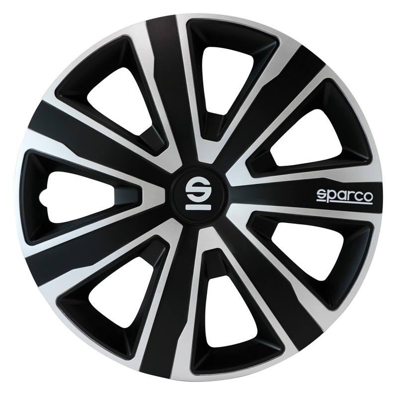 Sparco 4-Delige  Wieldoppenset Palermo 14-inch zilver/zwart