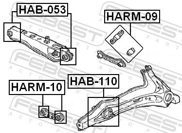 Honda Draagarmrubber