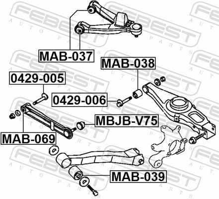 Mitsubishi Draagarmrubber