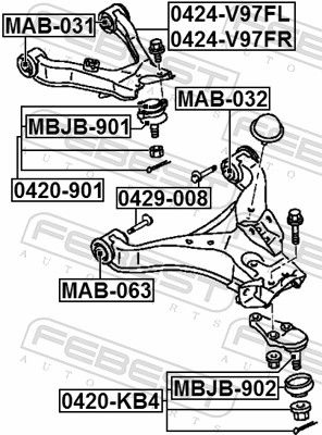 Mitsubishi Draagarmrubber
