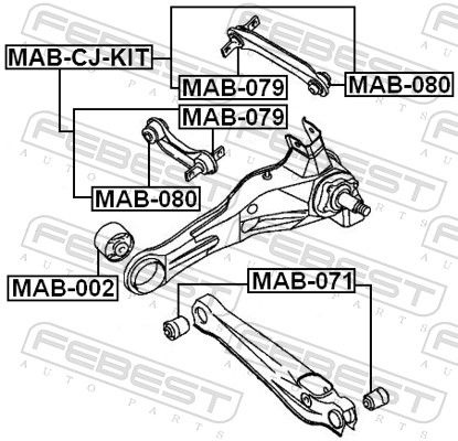 Mitsubishi Draagarmrubber