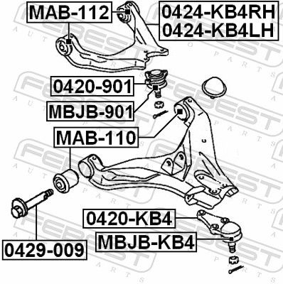 Mitsubishi Draagarmrubber