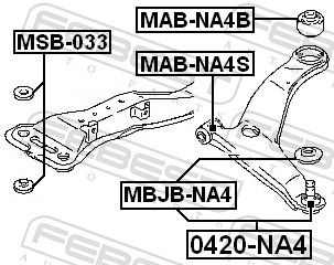 Mitsubishi Draagarmrubber