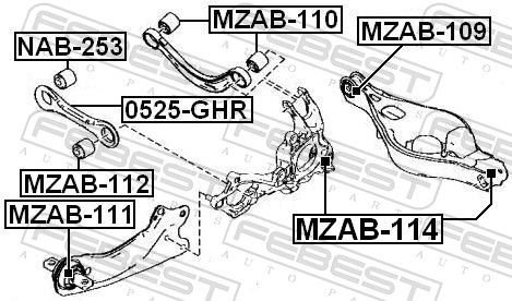 Mazda Draagarmrubber