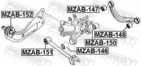 Mazda Draagarmrubber
