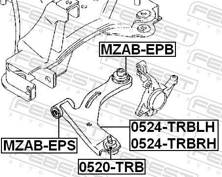 Ford Draagarmrubber