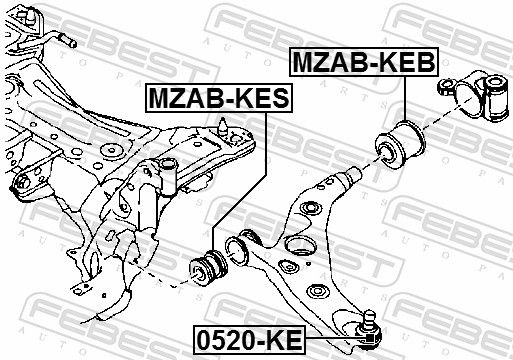 Mazda Draagarmrubber